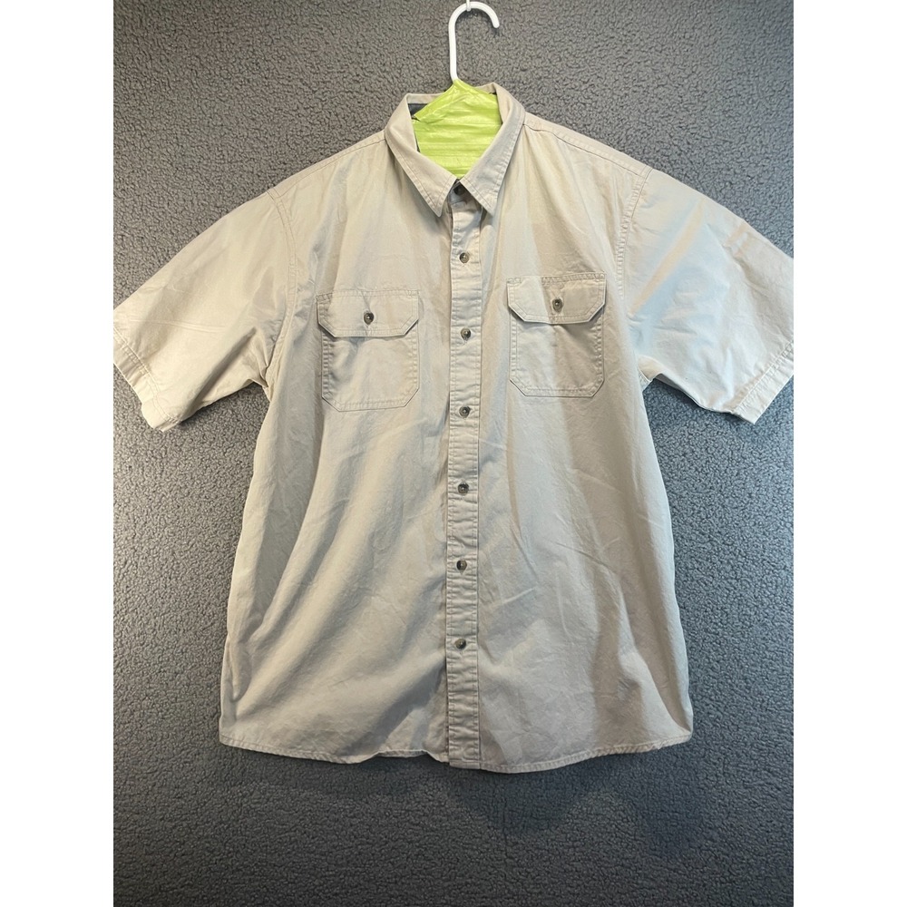 Wrangler Premium Quality Men's Light Tan Short Sleeve Shirt, Size L